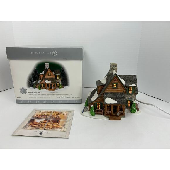 Department 56 New England Village Mountain View Cabin Lighted Building - Picture 1 of 9